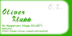 oliver klupp business card
